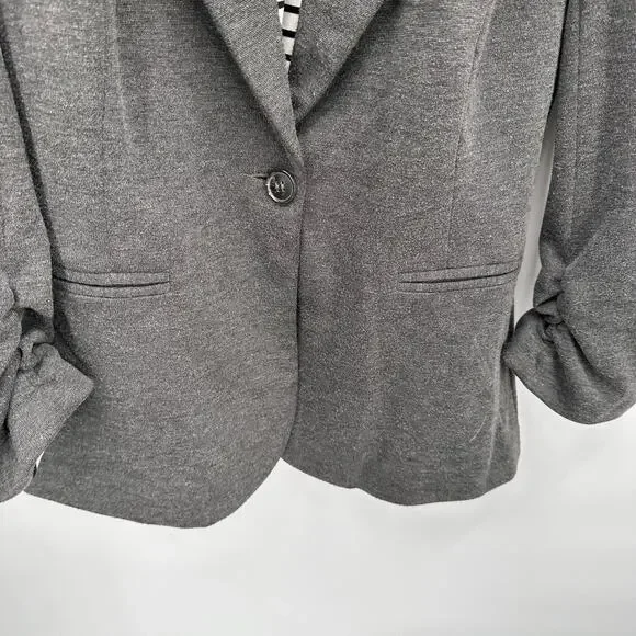 41HAWTHORN Stitch Fix Charcoal Gray Stretch Collared Blazer // XS - Picture 6 of 9